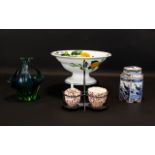 A Small Collection Of Ceramics And Glass Items Four pieces in total to include early 20th century