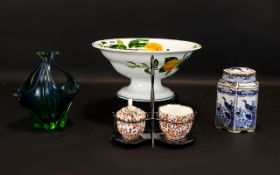 A Small Collection Of Ceramics And Glass Items Four pieces in total to include early 20th century
