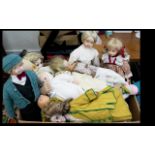 A Mixed Collection Of Vintage And Reproduction Dolls Various examples, varying condition - to