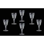 A Collection Of Waterford Cut Crystal Liqueur Glasses A Fine and early set of six glasses in the