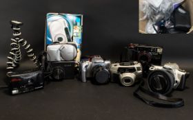 Camera Interest - Collection Of Cameras To Include Two Canon EOS 300, Panosonic C-900ZM,