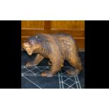 Large Black Forest Style Carved Wooden Bear,
