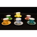 Royal Albert Bone China 'Gossamer' Harlequin Set of Six and Cups and Saucers comprising 6 cups and