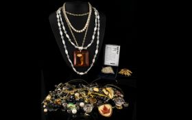 A Mixed Collection Of Vintage And Contemporary Costume Jewellery To include signed Sarah Coventry