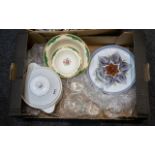 Box Of Misc, Comprising Plain White Tureen, Denby Plate,