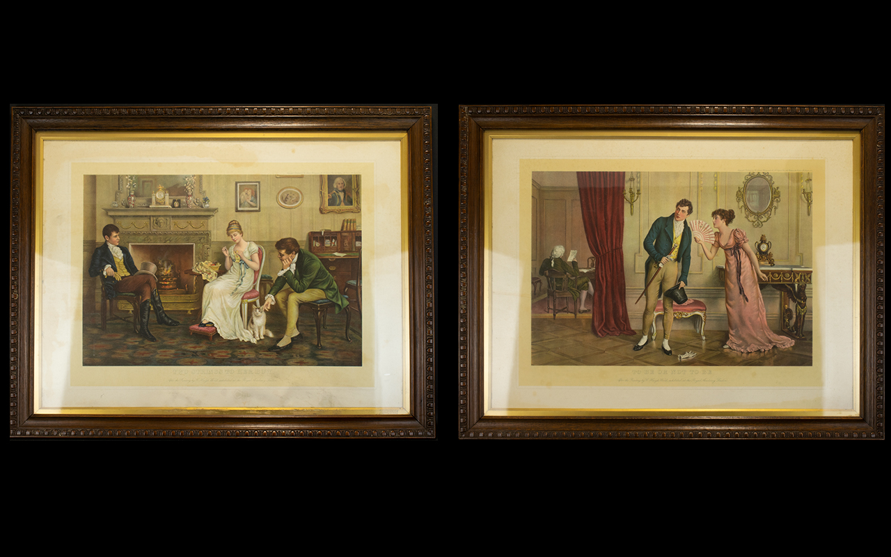 A Pair Of Early 20th Century Framed Prints After Original Paintings By C. Haigh Wood.