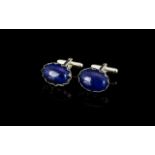 Lapis Lazuli Cufflinks - in sapphire colour and mint condition.