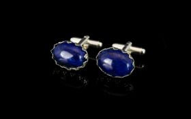 Lapis Lazuli Cufflinks - in sapphire colour and mint condition.