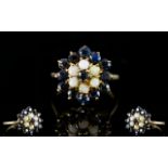 A 9ct Gold Cluster Ring Set with central