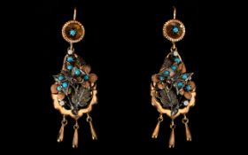 Victorian Period Rose Gold Turquoise And