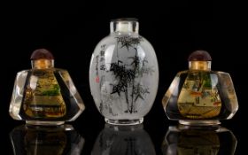 A Collection Of Three Oriental Glass Snu