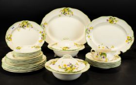 Royal Doulton D 6087 Dinner Service In 'April' Design Cream ground with yellow primrose sprig