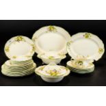 Royal Doulton D 6087 Dinner Service In 'April' Design Cream ground with yellow primrose sprig