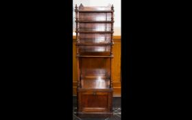 An Unusual Late Victorian Mahogany What-Not In The Gothic Revival Style Comprising six graduating