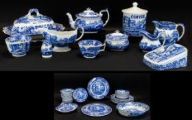 Collection Of Spode Italian Dinner Ware, 58 Pieces To Include tea Pot, Coffee Jar, Cream Jug,