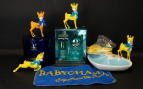 Babycham Interest - Collection Of Babycham Items - To Include Ovoid Melamine Oversized Ashtray In