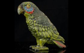 An Austrian Cold-Painted Bronze Parrot - Modelled With Superb Detail Height 4 Inches