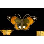 David Andersen Norwegian Silver And Guilloché Enamel Butterfly Brooch Large butterfly brooch by the