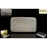 William IV Solid SIlver Rectangular Shaped Snuff Box of Pleasing Proportions with Gilt Interior,