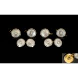 Tiffany & Co Set Of Gents High Carat Gold Cufflinks And Four Matching Buttons/Studs, White Gold,