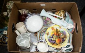 Box of Mixed Porcelain Collectables to include 4 decorative jugs,