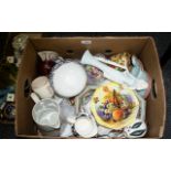 Box of Mixed Porcelain Collectables to include 4 decorative jugs,