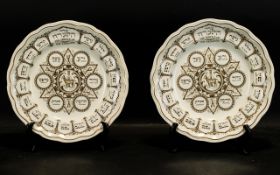 Spode Earthenware 'The Service of Passover' (2) Two Plates used for the pesach sader service.