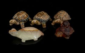 A Collection of Ornamental Tortoises to include three (3) Wade models with removable shells,