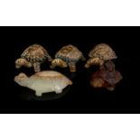 A Collection of Ornamental Tortoises to include three (3) Wade models with removable shells,