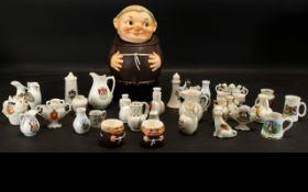 A Mixed Collection Of Late 19th And Early 20th Century Crested Ware Thirty One pieces in total to