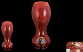 William Moorcroft Signed Flamminian Ware Ruby Lustre Vase.