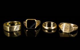 A Small Collection of 9ct Gold Rings ( 4 ) Four In Total. All Fully Hallmarked for 9.375.