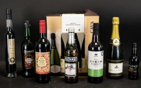 A Collection Of Alcoholic Drinks To Include, Elderberry & Port Liqueur, Ricard Pastis De Marseille,