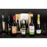 A Collection Of Alcoholic Drinks To Include, Elderberry & Port Liqueur, Ricard Pastis De Marseille,