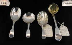 Antique Period Good Small Collection of Caddy Spoons (4). Comprises: 1.