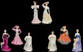 Coalport China A Collection Of Eight Figurines To include 'Demoure' 'Flora' 'Breeze' 'Panache'