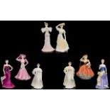 Coalport China A Collection Of Eight Figurines To include 'Demoure' 'Flora' 'Breeze' 'Panache'