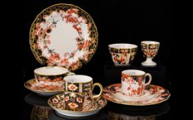 A Small Mixed Lot Of Royal Crown Derby Imari Pattern China To include pattern number 2712 trio,