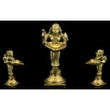 Indian Brass Incense Burner Modelled in the form of the goddess Pavati (Goddess of Love) her arms