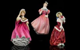 Royal Doulton Hand Painted Porcelain Figurines ( 3 ) 1/ Christmas Morn HN1992, Designer M. Davies.