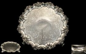 Barnard Brothers Superb Quality And Impressive Large Cast Silver Circular Footed Salver Of