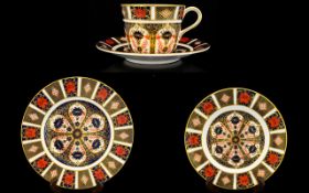 Royal Crown Derby Old Imari Pattern 22 carat Single Gold Band Collection of Items includes 1.