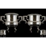 William IV Impressive and Large Pair of Irish Cast Silver Plated Twin Handle Champagne Coolers. c.