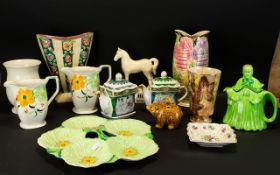 A Miscellaneous Lot Of Pottery Items To include Adams Art deco style jug, Royal Doulton vase,