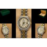 Rolex - Ladies Oyster Perpetual Date-just Steel and Gold Chronometer Wrist Watch,