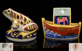 Royal Crown Derby Paperweights ( 2 ) In Total. Comprises 1/ Noah's Ark - Date 1997.