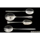 A Fine Pair of Art Deco Period Solid Silver Fruit Serving Spoons.