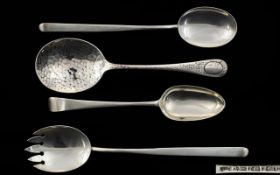 A Fine Pair of Art Deco Period Solid Silver Fruit Serving Spoons.