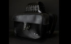 Motorcycle Interest - Leather Saddle Bag Studded Detail To Each Side. Please See Accompanying Image.