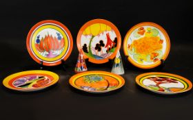 Collection of Limited Edition Clarice Cliff Plates and Salt & Pepper Shaker, plates to include,